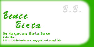 bence birta business card